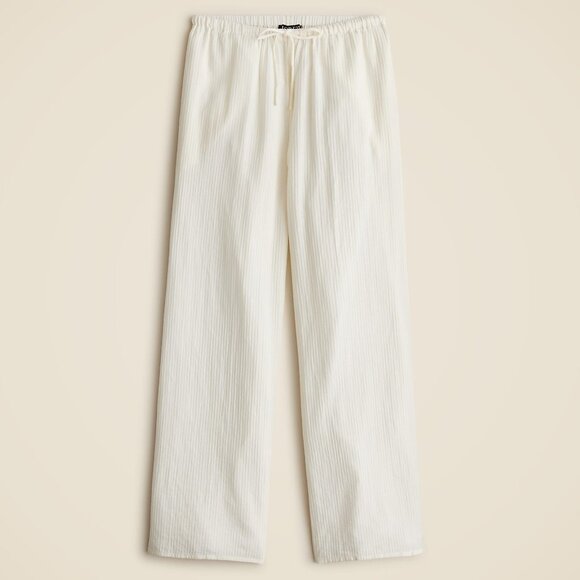 NWT J.Crew Airy Gauze Beach Pant Ivory - Picture 1 of 4